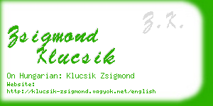 zsigmond klucsik business card